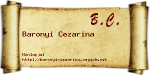 Baronyi Cezarina névjegykártya